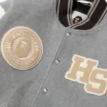 Bape X Highsnobiety Multi Logo Varsity Jacket, view 3