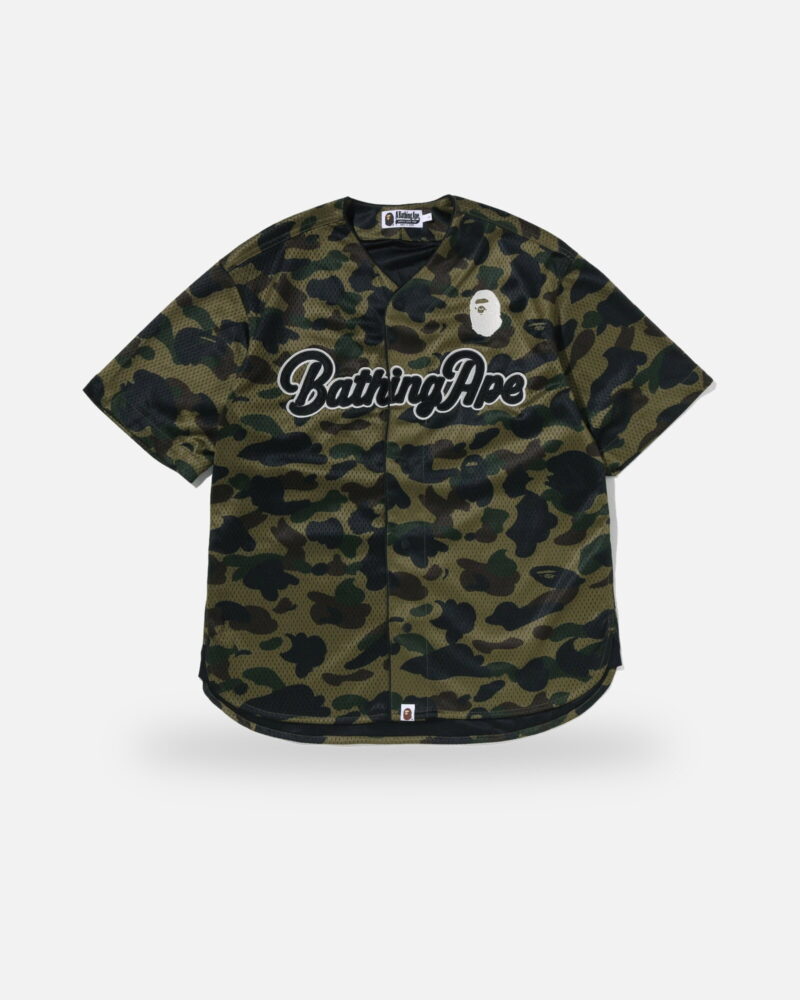 Bape 1st Camo Baseball Shirt, front view